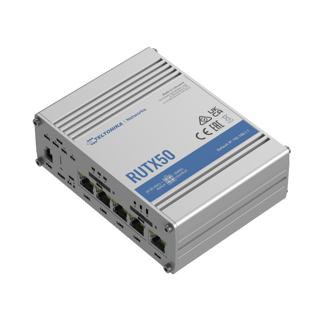 RUTX50  Routeur 5G/4G-LTE Cat 20 : double SIM / WiFi / 5x Ethernet Gigabit  + GPS/GNSS